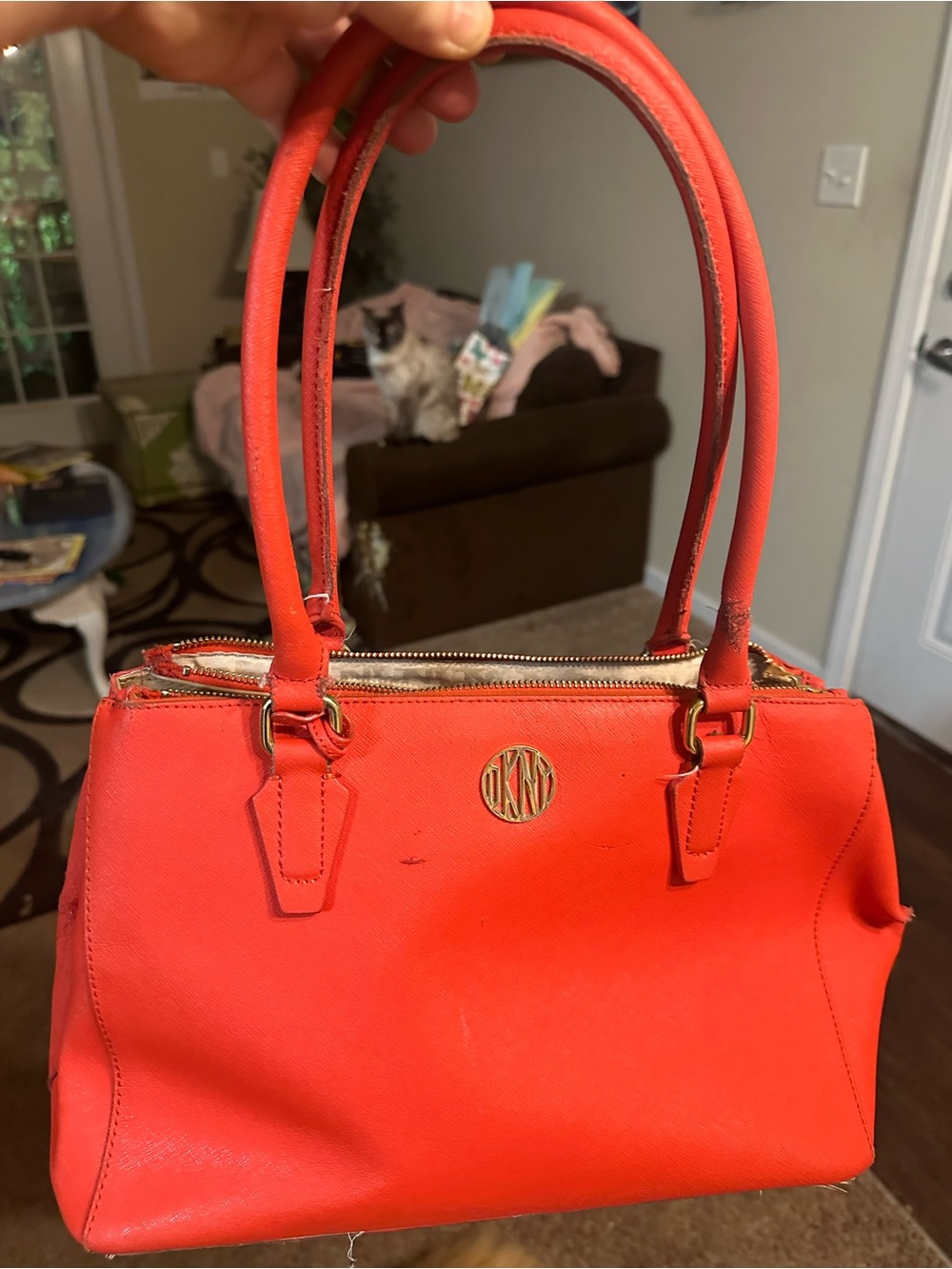 DKNY Women's Satchel Bag with Gold Logo